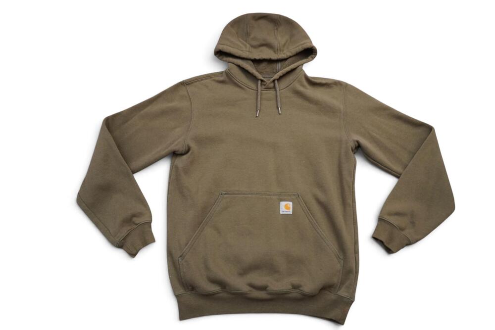 Carhartt Hoodie Mens Small Green Original Fit Pullover Fleece Workwear Logo